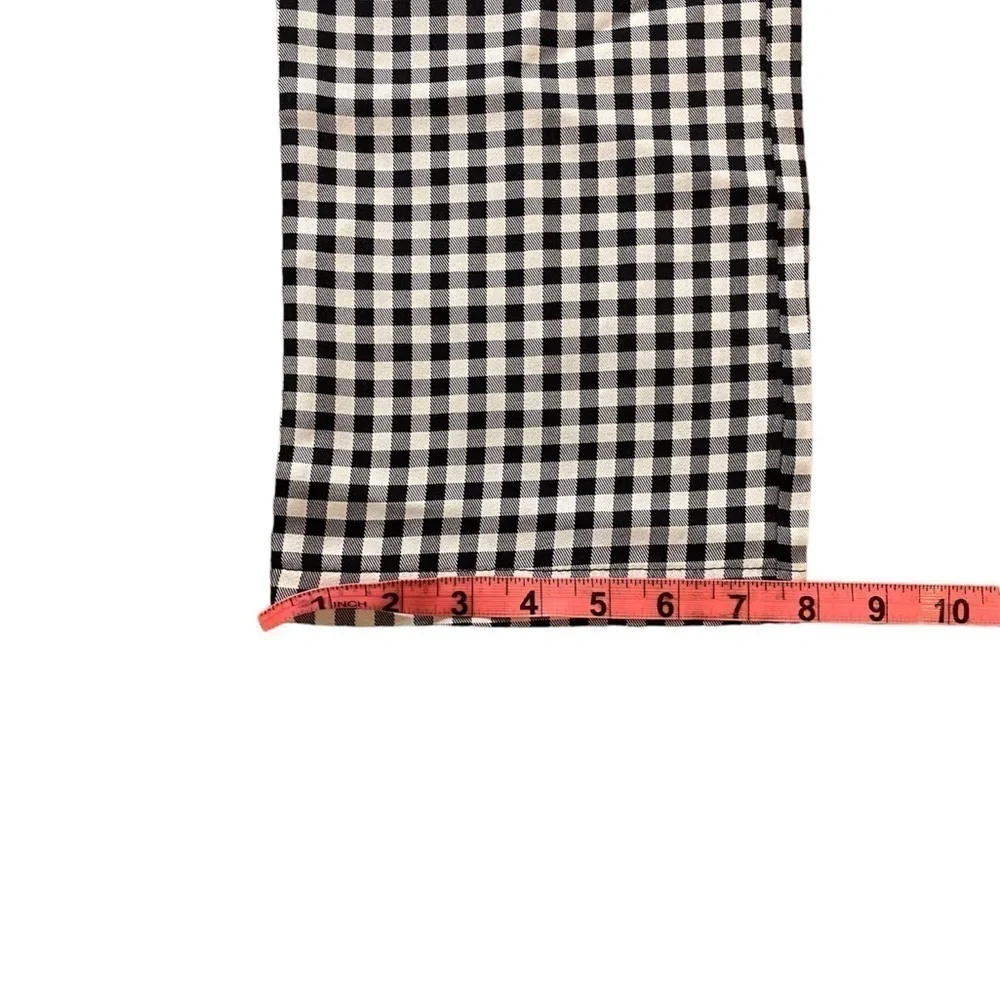 Gingham Print Fold Pleated Pants Size S